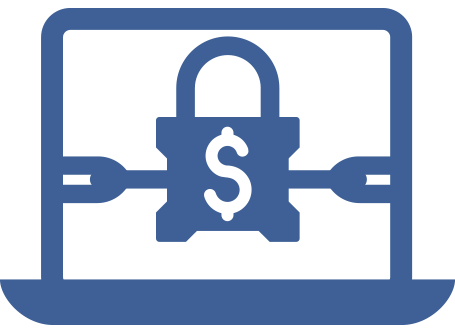 FBI public-domain ransomware icon depicting a padlock and dollar sign on a computer